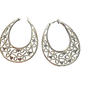 Heart Filigree Hoop Earrings